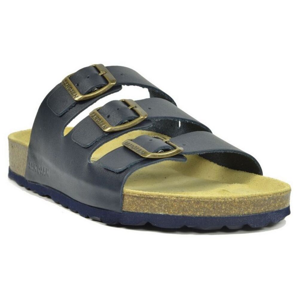 Sanosan Mens Lisbon Leather Sandals / Navy
